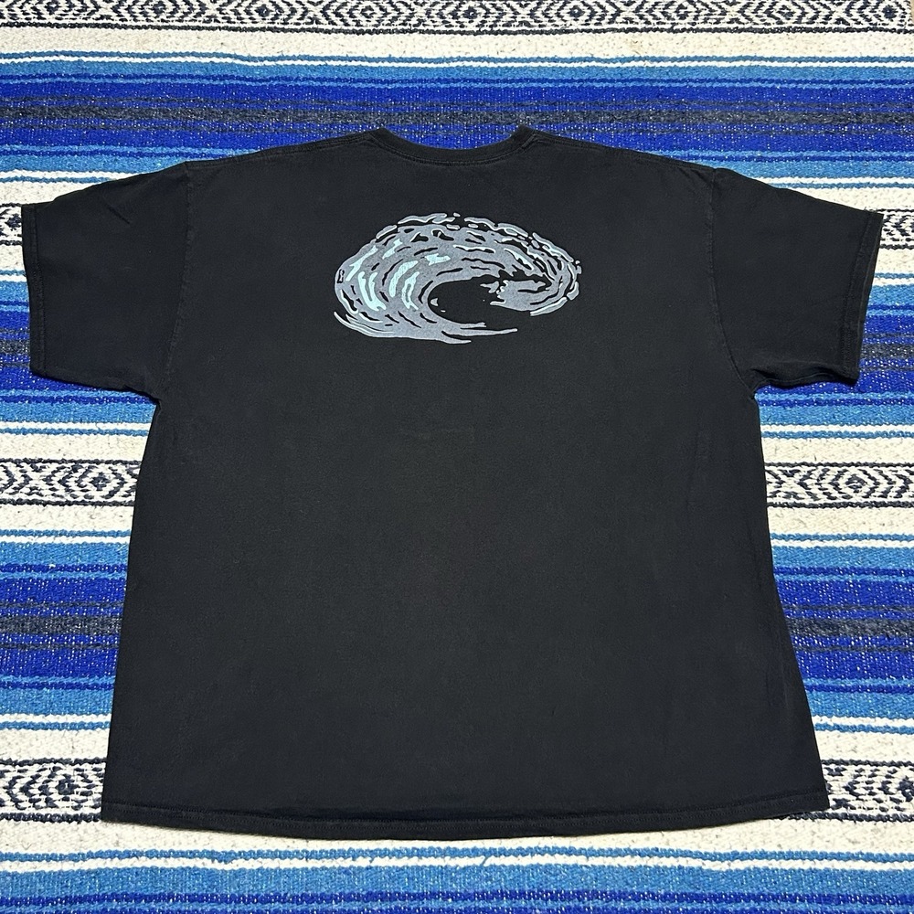 Costa Del Mar Men's 2XL Blue Wave Logo Fishing Black Graphic T-Shirt